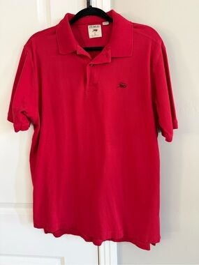 Perlis Red Men's Short-Sleeve Polo, L, worn/washed one time
